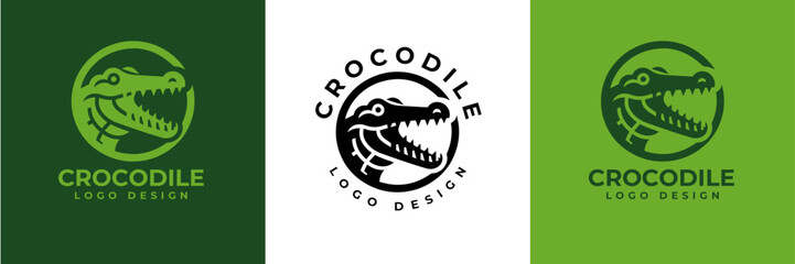 Crocodile Logo Vector, Crocodile head logo, Alligator logo Illustration Alligator head logo vector design for strong business identity