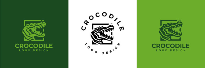 Crocodile Logo Vector, Crocodile head logo, Alligator logo Illustration Alligator head logo vector design for strong business identity