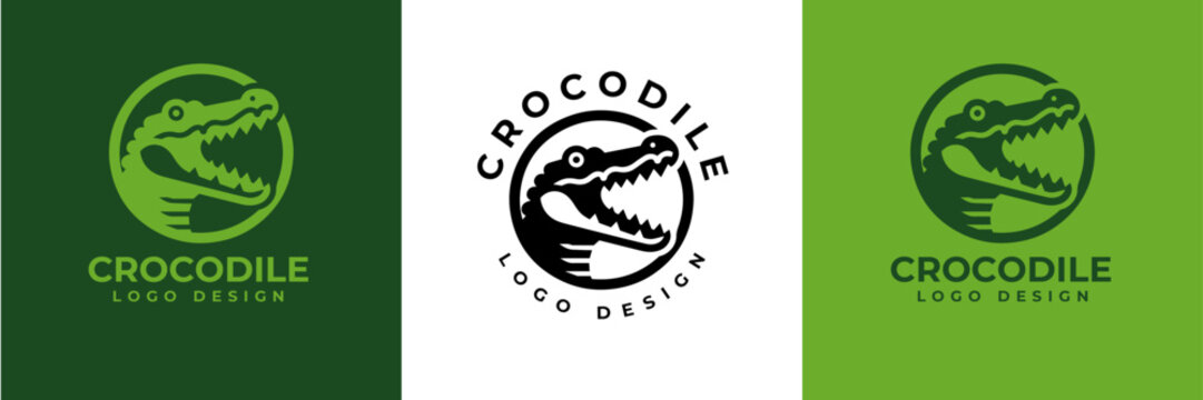 Crocodile Logo Vector, Crocodile head logo, Alligator logo Illustration Alligator head logo vector design for strong business identity