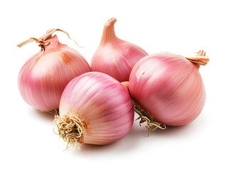 Shallot onions on a white background.