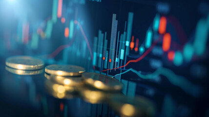 Bitcoin featured against a blurred colorful background, depicting the concept of virtual money and digital transactions.