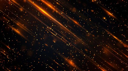 Fototapeta premium Golden Light Streaks and Particles Background, Generative AI