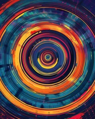 Fototapeta premium Vibrant Abstract Circular Pattern, Modern Art Design