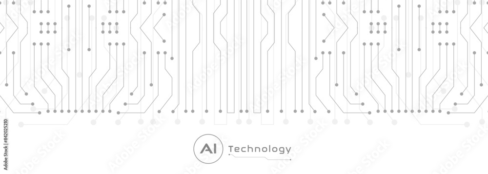 Poster white abstract futuristic technology circuit board background. digital technology vector ai concept 