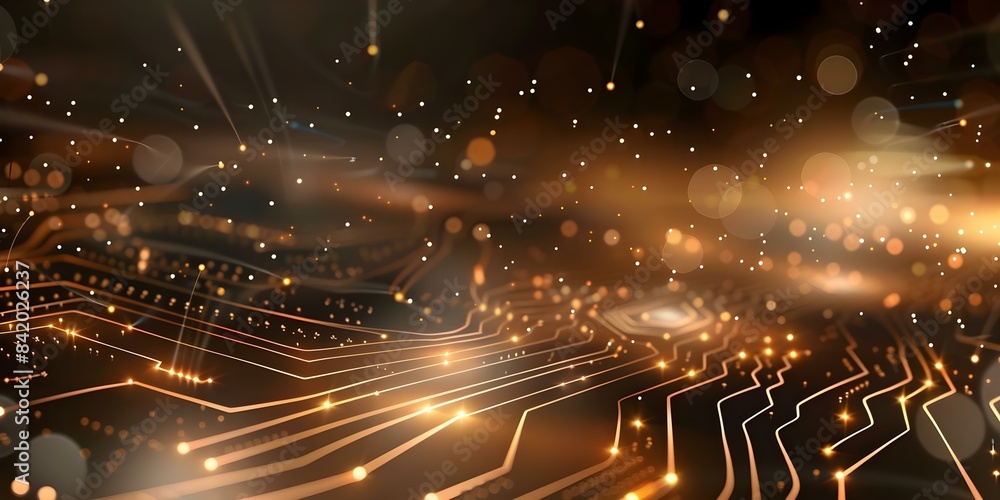 Poster abstract background with circuit board design electronic circuitry technology. concept technology, c