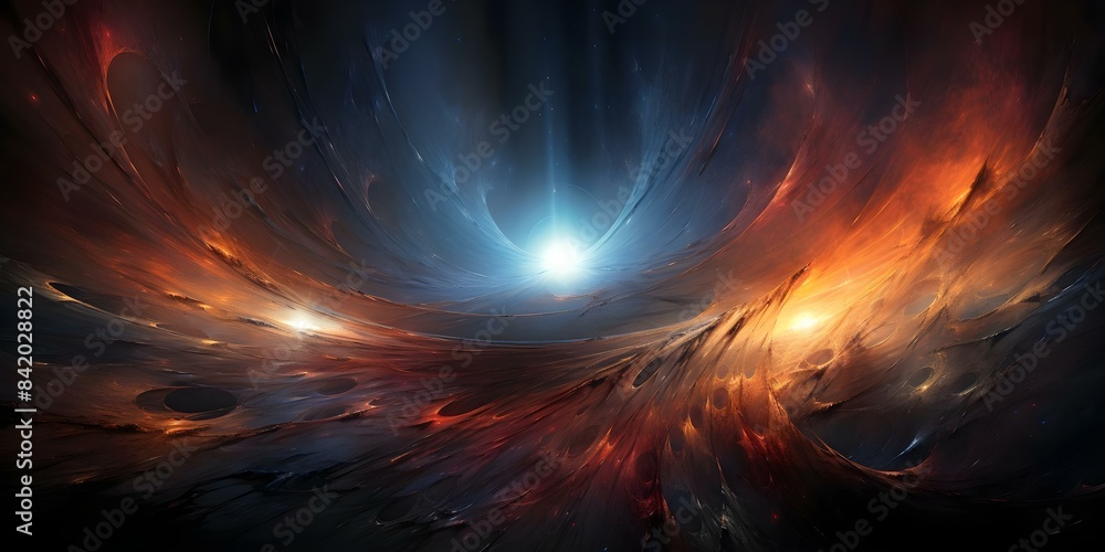 Poster exploring the intersection of ai, neural networks, the internet, and the universe through abstract s