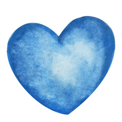 blue heart watercolor element