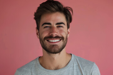 Fototapeta premium A close up portrait of a young man with a subtle smile