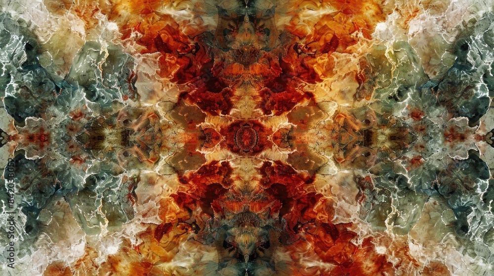 Poster beautiful and unique multicolor kaleidoscope texture with abstract design
