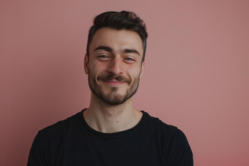 Fototapeta premium A close up portrait of a young man with a subtle smile