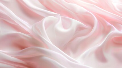 Obraz premium Elegant Pink Silk Fabric, Generative AI