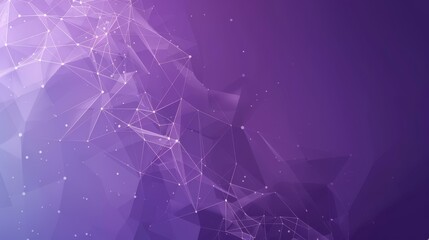 Abstract Purple Geometric Background with Data Grid Network Patterns, Futuristic Design