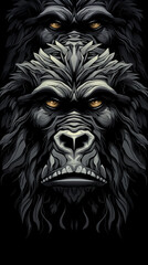 Obraz premium Abstract Image Pattern Background, Gorilla Apes, Texture, Wallpaper, Background, Cell Phone Cover and Screen, Smartphone, Computer, Laptop, 9:16 Format - PNG