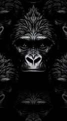 Abstract Image Pattern Background, Gorilla Apes, Texture, Wallpaper, Background, Cell Phone Cover and Screen, Smartphone, Computer, Laptop, 9:16 Format - PNG
