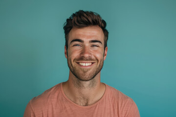 Obraz premium A close up portrait of a young man with a subtle smile