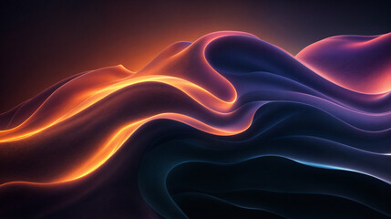 Obraz premium sleek gradient, merging in the middle of the image, small inner glow, wallpaper, flowing shapes, dark theme