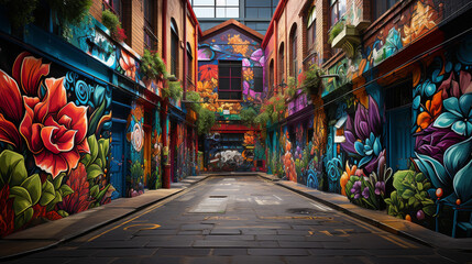 Fototapeta premium Graffiti art covering the walls