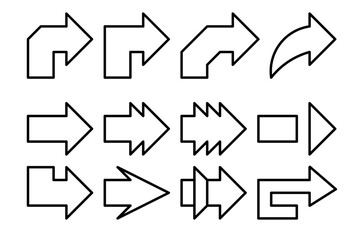 turn right arrow icon sheet vector symbol