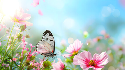 Flower floral butterfly background best quality hyper realistic wallpaper image banner template Hyper-Realistic Floral Fantasy: Flower, Floral, Butterfly Background  © Muhammad