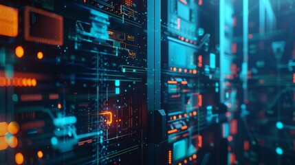 Futuristic Data Center with AI Integration, Generative AI