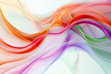 Fototapeta premium Harmony in Diversity, Abstract Waves of Color Symbolizing Coexistence on White Background