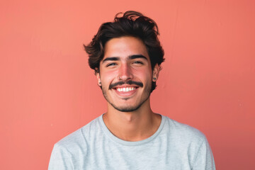 Obraz premium A close up portrait of a young man with a subtle smile
