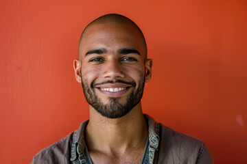 Obraz premium A close up portrait of a young man with a subtle smile