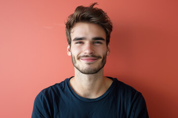 Fototapeta premium A close up portrait of a young man with a subtle smile