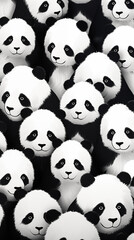 Fototapeta premium Abstract Image Pattern Background, Panda Bears, Texture, Wallpaper, Background, Cell Phone Cover and Screen, Smartphone, Computer, Laptop, 9:16 Format - PNG