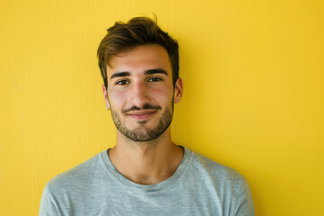 Fototapeta premium A close up portrait of a young man with a subtle smile