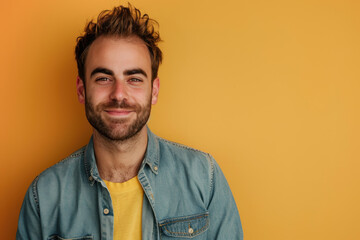 Fototapeta premium A close up portrait of a young man with a subtle smile