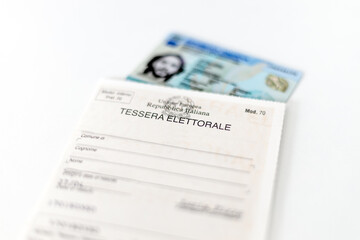 Obraz premium Italian Electoral Card (Tessera Elettorale) and an Identity Card (ID)