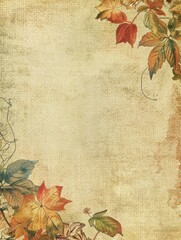 Autumn Leaves on Vintage Background