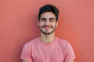Fototapeta premium A close up portrait of a young man with a subtle smile