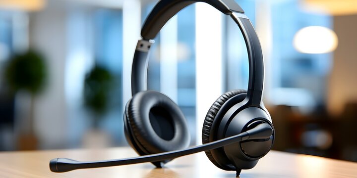 Headset for VoIP calls in customer service and IT support environments. Concept Headset features, Noise-cancelling technology, Comfortable design, Compatible devices, Customer service efficiency