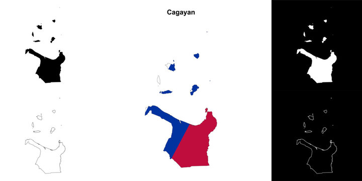 Cagayan province outline map set