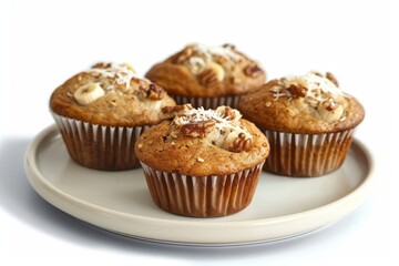 Decadent Banana Walnut Muffins with Crunchy Granola and Coconut
