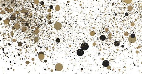 Cascading Splendor: Striking 3D Illustration Showcasing a Dazzling gold Confetti Display