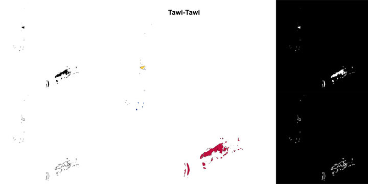 Tawi-Tawi province outline map set