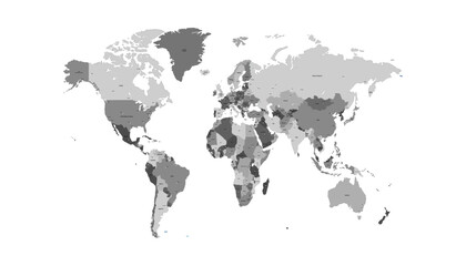 Fototapeta premium World map. Modern color vector map. Silhouette map. 