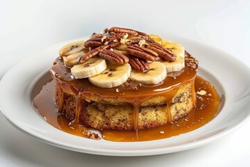 Indulgent Banana Caramel Cake with Luscious Caramel Sauce