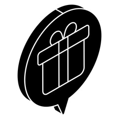 A beautiful design icon of gift chat