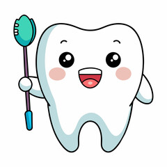 Dental Logo Icon Holding a Brush for Perfect Oral Health