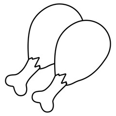 A colored design icon of chicken legs