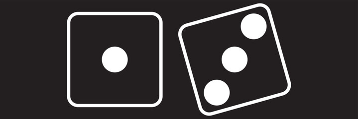 Set of monochrome dices. Vector isolated dice icons