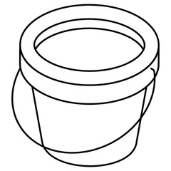 A flat design icon of basket