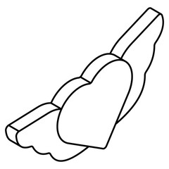 Creative design icon of winged heart
