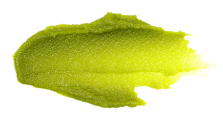 Wasabi paste spread isolated on white, top view, clipping