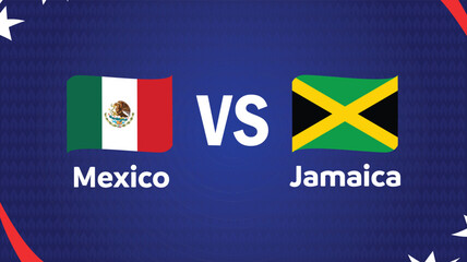 Mexico And Jamaica Match Flag Ribbon American Football USA 2024 Abstract Design Logo Symbol American Football final Vector illustration