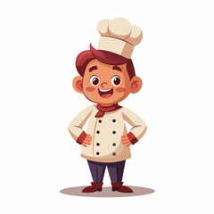 Mascot logo of cute chef white background